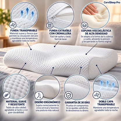Almohada Cervical Viscoelástica - Cervisleep Pro™