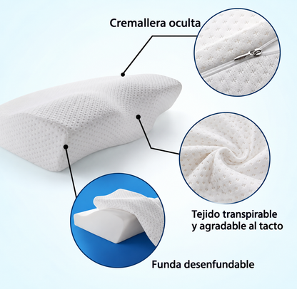 blessedia.com - Almohada cervical viscoelástica, diseñada para ofrecer un descanso cómodo y confortable.