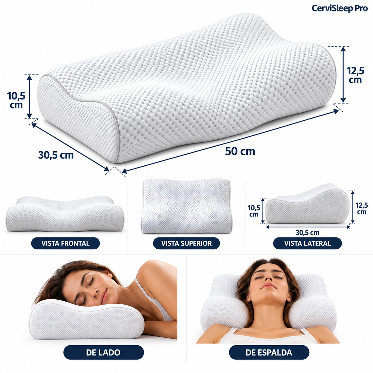Almohada Cervical Viscoelástica - Cervisleep Pro™
